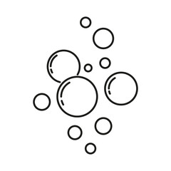 Bubbles vector outline icon, bubble vector line icon isolated on white background, soap foam icon, oxygen bubble pictogram sign symbol illustration.