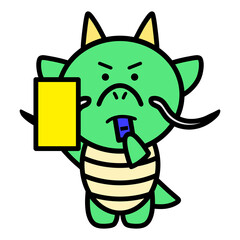 イエローカードを出す辰　イラスト
