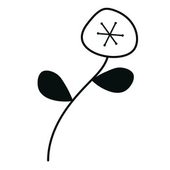 Retro flower mod abstract floral shapes