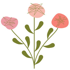 Obraz premium Mid-Century flower shape abstract floral design