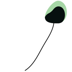 Mid-Century flower shape abstract floral design