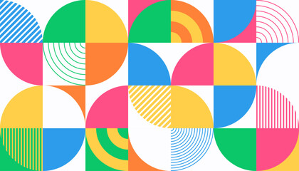 Abstract colorful vector background, cover, pattern with simple geometric shapes.