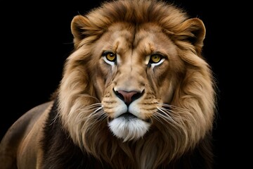 Powerful male king lion generated by AI tool