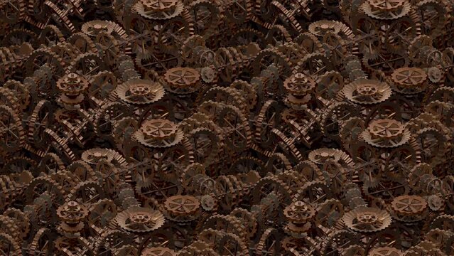 Cog Wheel Mechanism Rust Loop Tile texture. This footage is loopable and tileable and can 
create an endless and seamless texture