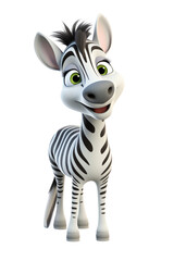 Fototapeta na wymiar Zebra’s Striped Journey: Cute Avatar in Playful 3D Toy Land. Generative AI