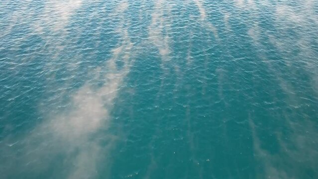 Aerial View Of Sea Fog In The Ocean During Sunrise In Coolum Beach, Sunshine Coast, Queensland, Australia.