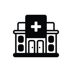 Fototapeta premium Black solid icon for clinics 