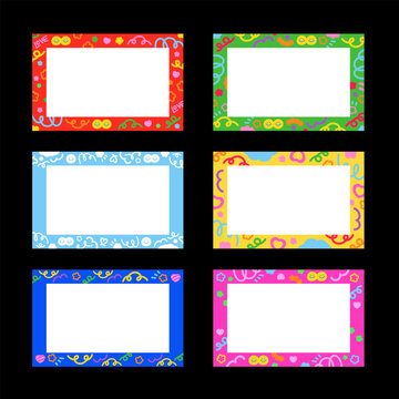 Cute and colourful back to school name tags for teachers and students, social media posts, friendship tags, abstract doodle frames, banners, wallpapers, ads, template, tags, presentation, stickers.