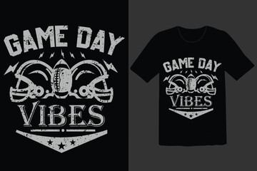 American football game day vibes t shirt - obrazy, fototapety, plakaty