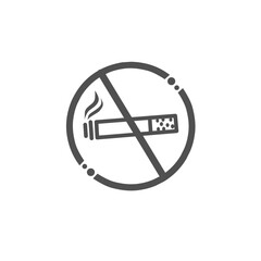 No smoking sign, vector design element isolated white background.