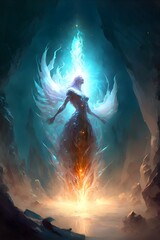 shinning elemental bright light white light fantasy illustration 