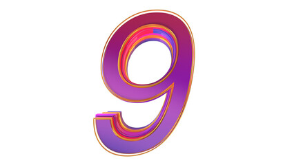 Creative 3d number 9