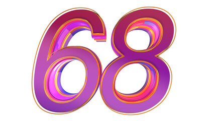 Creative 3d number 68