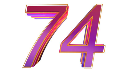 Creative 3d number 74