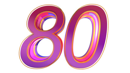 Creative 3d number 80