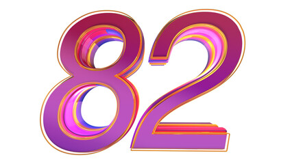 Fototapeta premium Creative 3d number 82