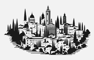 Naklejka premium minimalistic black logo of city