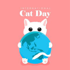 international cat day poster template