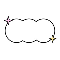 Cloud shapes frame. Header. Pastel aesthetic element. illustrated for banners, social media, poster design, sticker. Vector. Illustration.