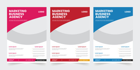 Business agency marketing one-sided a4 flyer, annual case study template, modern clean paper layout