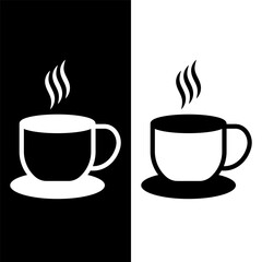 black and white coffee cup icon