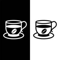 black and white coffee cup icon