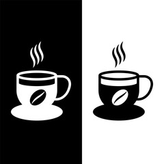 black and white coffee cup icon