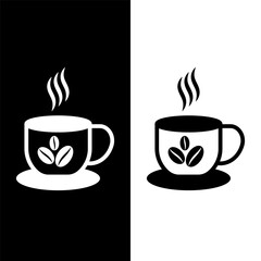 black and white coffee cup icon