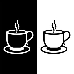 black and white coffee cup icon
