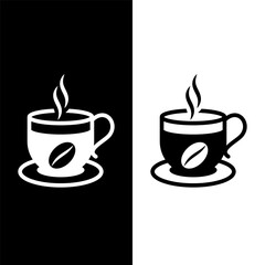 black and white coffee cup icon