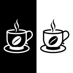 black and white coffee cup icon