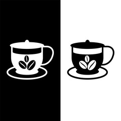 black and white coffee cup icon