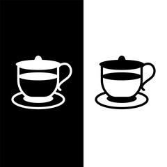black and white coffee cup icon
