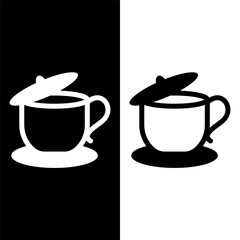 black and white coffee cup icon