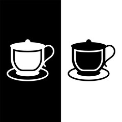 black and white coffee cup icon