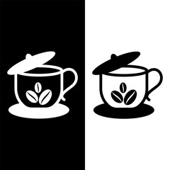 black and white coffee cup icon