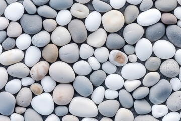 The pattern small bluish white pebble stone, transparent background (PNG). Generative AI.