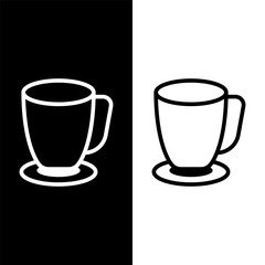 black and white coffee cup icon 