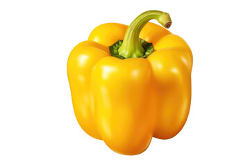 yellow bell pepper, transparent background (PNG). Generative AI.