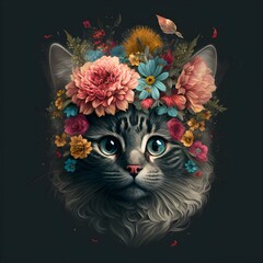 cat cat cat flower flower 