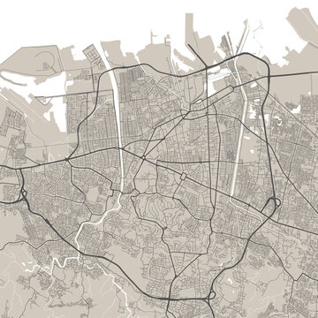 Vector map of Semarang, Indonesia. Urban city road map art poster illustration.