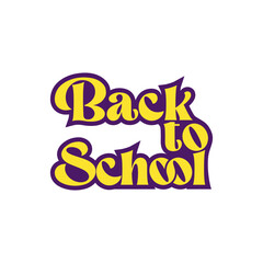 Back to school lettering. Template for logo, banner, poster, flyer, greeting card, web design, print design. Vector illustration