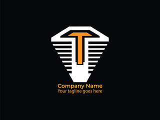 Modern Logo. Letter T . RGB color mode. Editable color. Free font used. Fully Vector file.