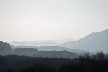 Fototapeta na wymiar Misty view of Glen Coe in Scotland