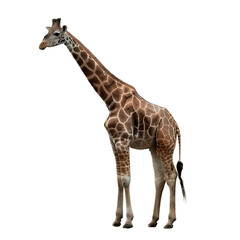 giraffe isolated on white. Generative AI