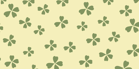 Cloverleaf background pattern. leaf background pattern. pastel abstact pattern. Summer pattern. Vector illustration.