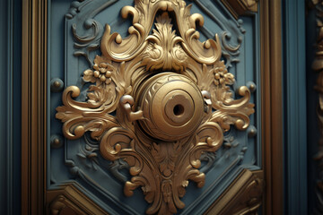 Fototapeta na wymiar A very beautiful and expensive door in the house with a beautiful handle.generatice,ai
