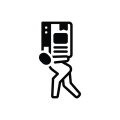 Black solid icon for huge 