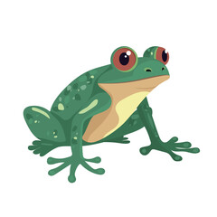 Frog. Flat color icon. Animal vector illustration
