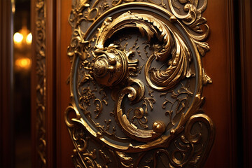 A very beautiful and expensive door in the house with a beautiful handle.generatice,ai